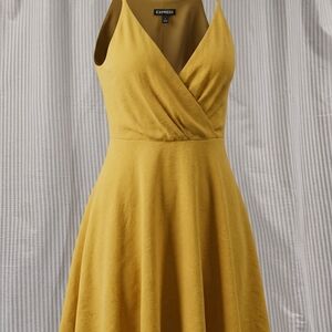Express Golden Yellow Midi Dress